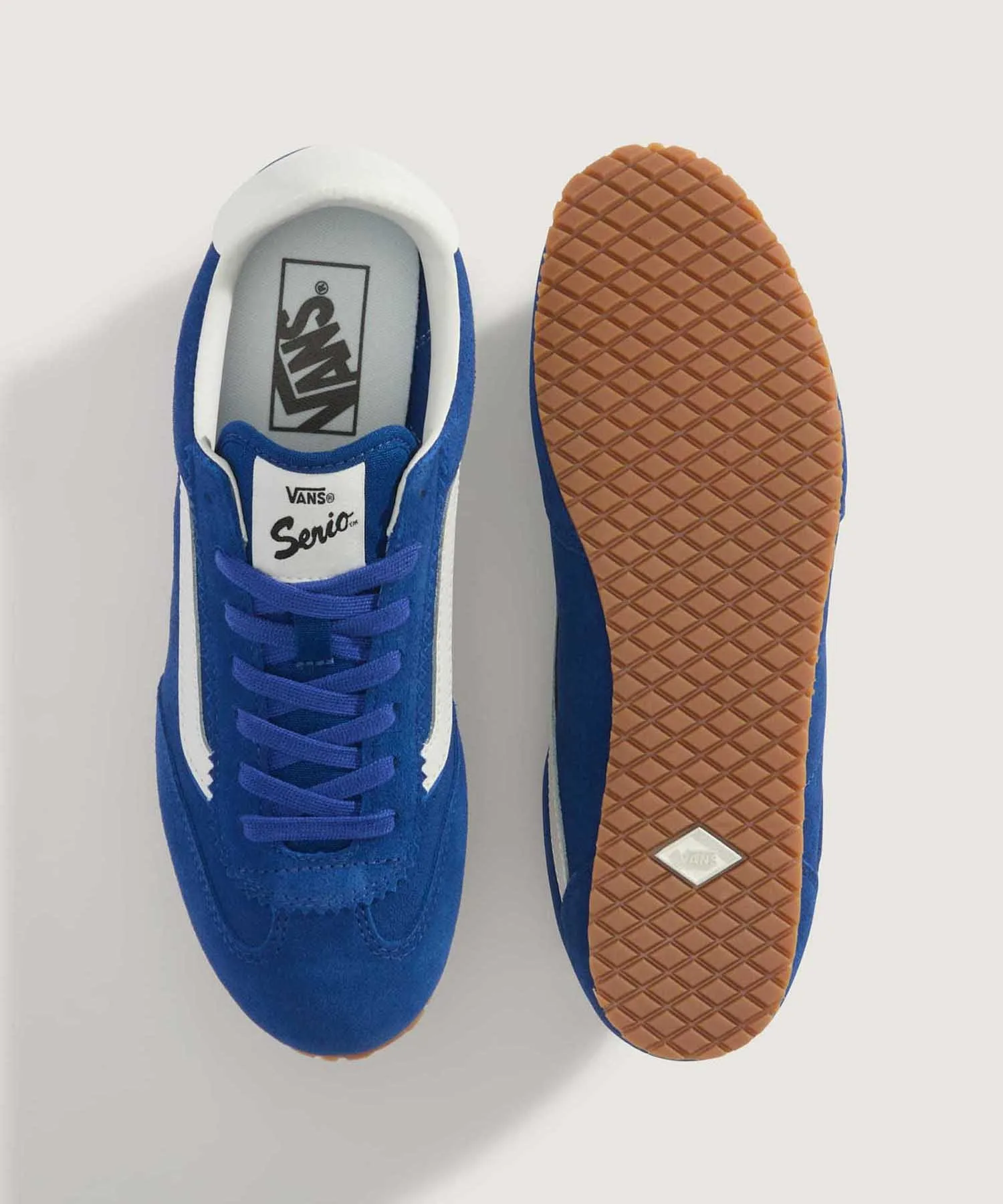 Кроссовки из натуральной кожи с низким профилем Super Lowpro SUEDE TRUE BLUE VANS голубые — фото 4
