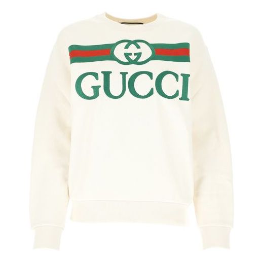 

Свитер (WMNS) GUCCI SS20 Logo Oversized Sweater 'Cream', желто-коричневый