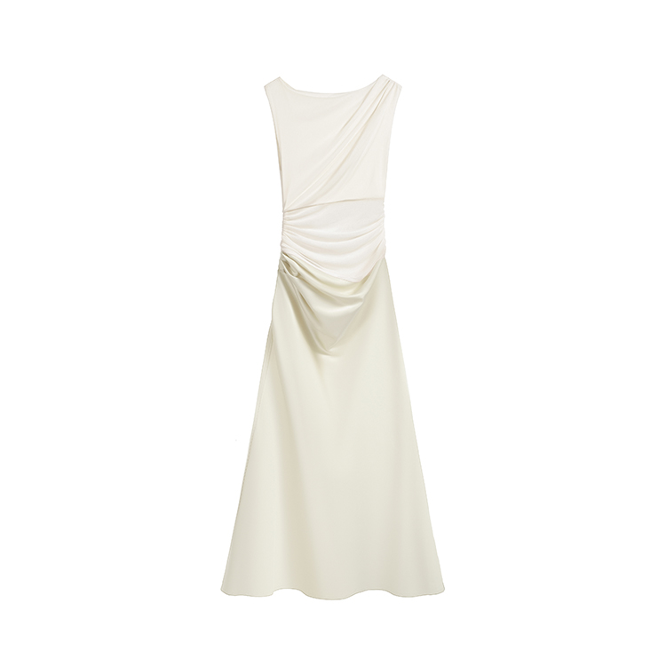 

Женское платье без рукавов MOMMANWA, экрю