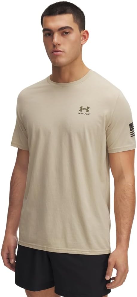 

Мужская футболка с коротким рукавом Under Armour Freedom Flag, (290) Desert Sand/Black, Черный, Мужская футболка с коротким рукавом Under Armour Freedom Flag, (290) Desert Sand/Black