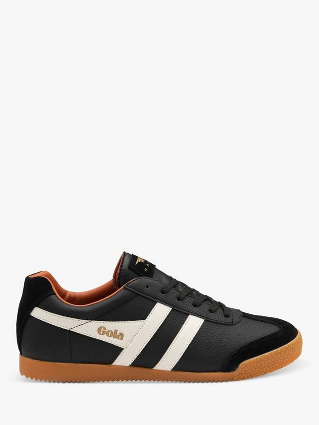 

Классические кроссовки на шнуровке из кожи harrier Gola, цвет Black/White/Orange