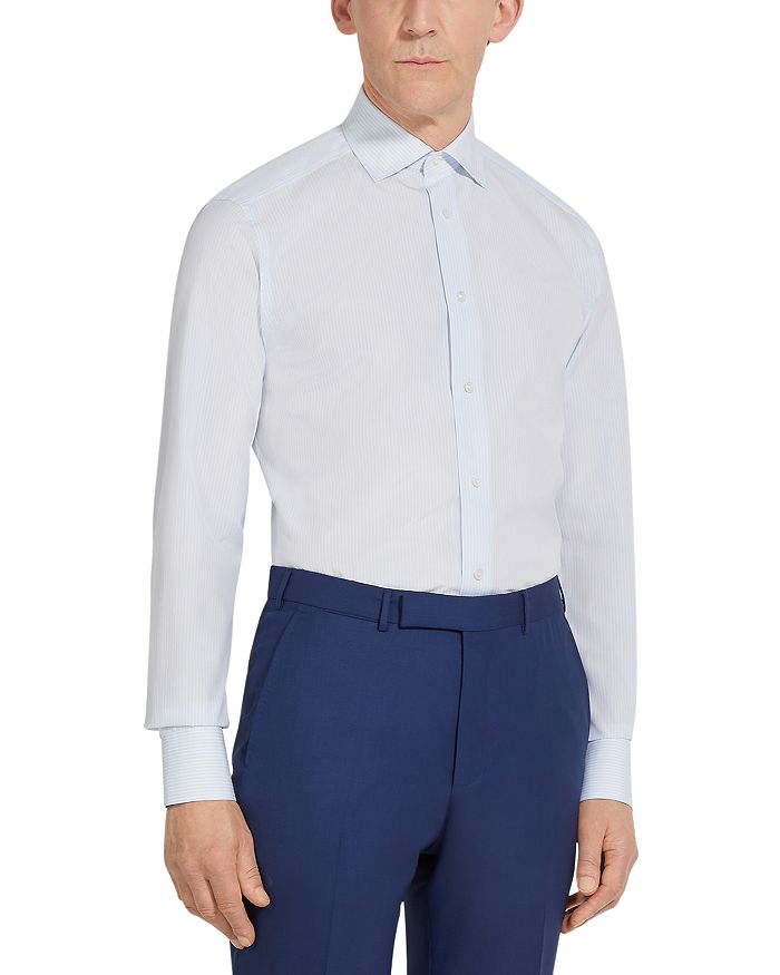 

Рубашка на пуговицах из хлопка Sea Island ZEGNA, синий