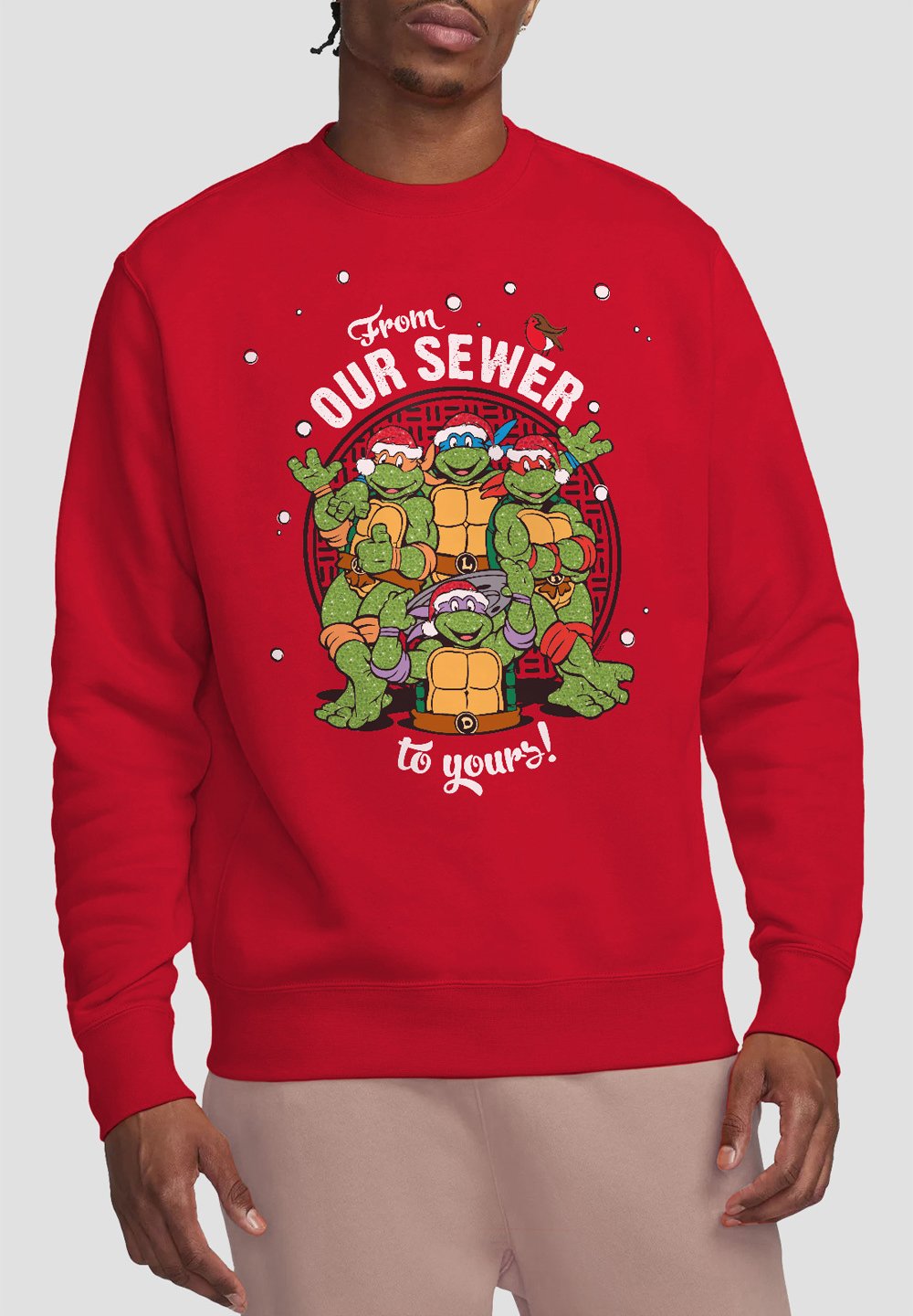 

Толстовка TEENAGE MUTANT NINJA TURTLES MERRY CHRISTMAS FROM OUR SEWER Cotton Soul, красный