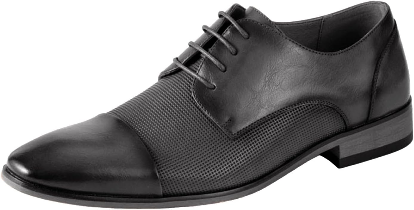 

Мужские оксфорды Amali с текстурированным носком, мужские оксфорды из высококачественной искусственной кожи, универсальная официальная обувь для любого случая, черный