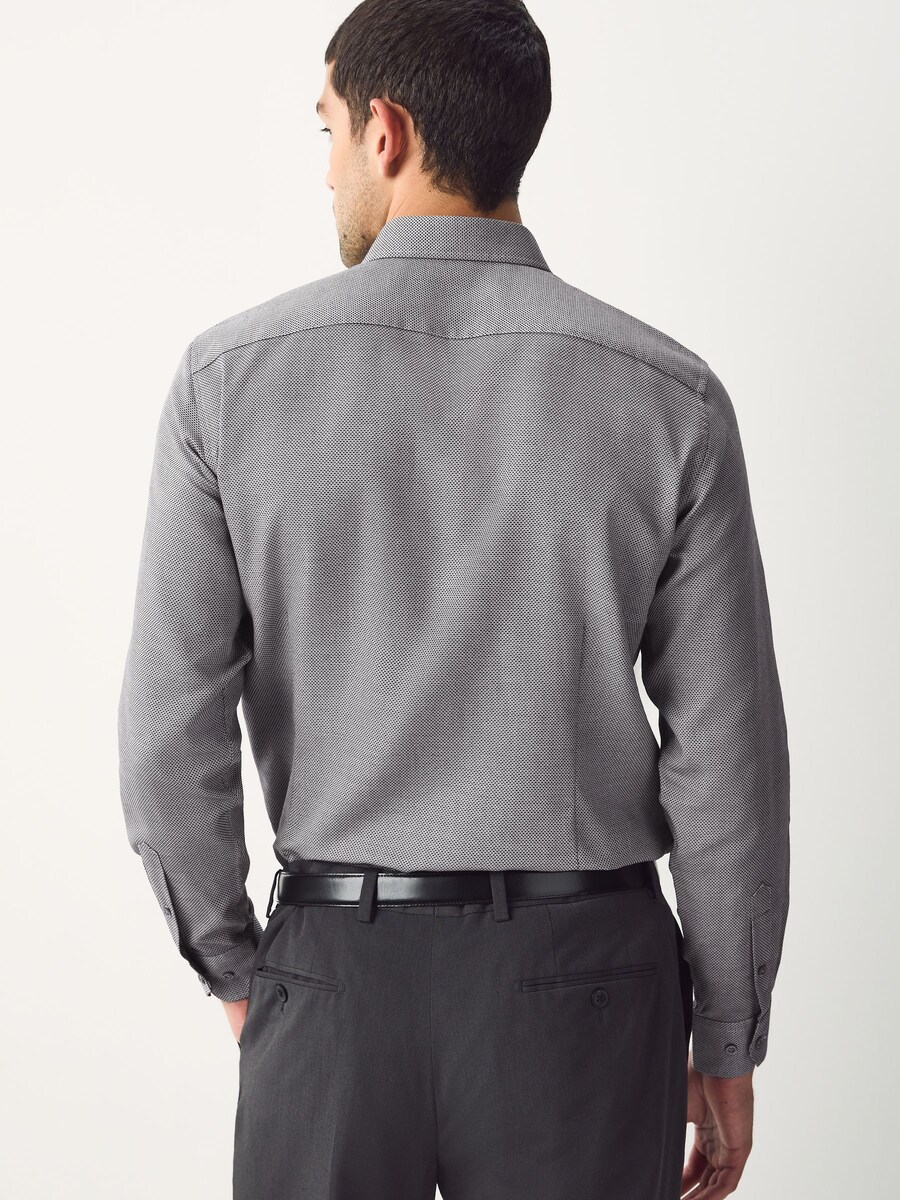 Рубашка Slim Fit на пуговицах Next, серый — фото 2