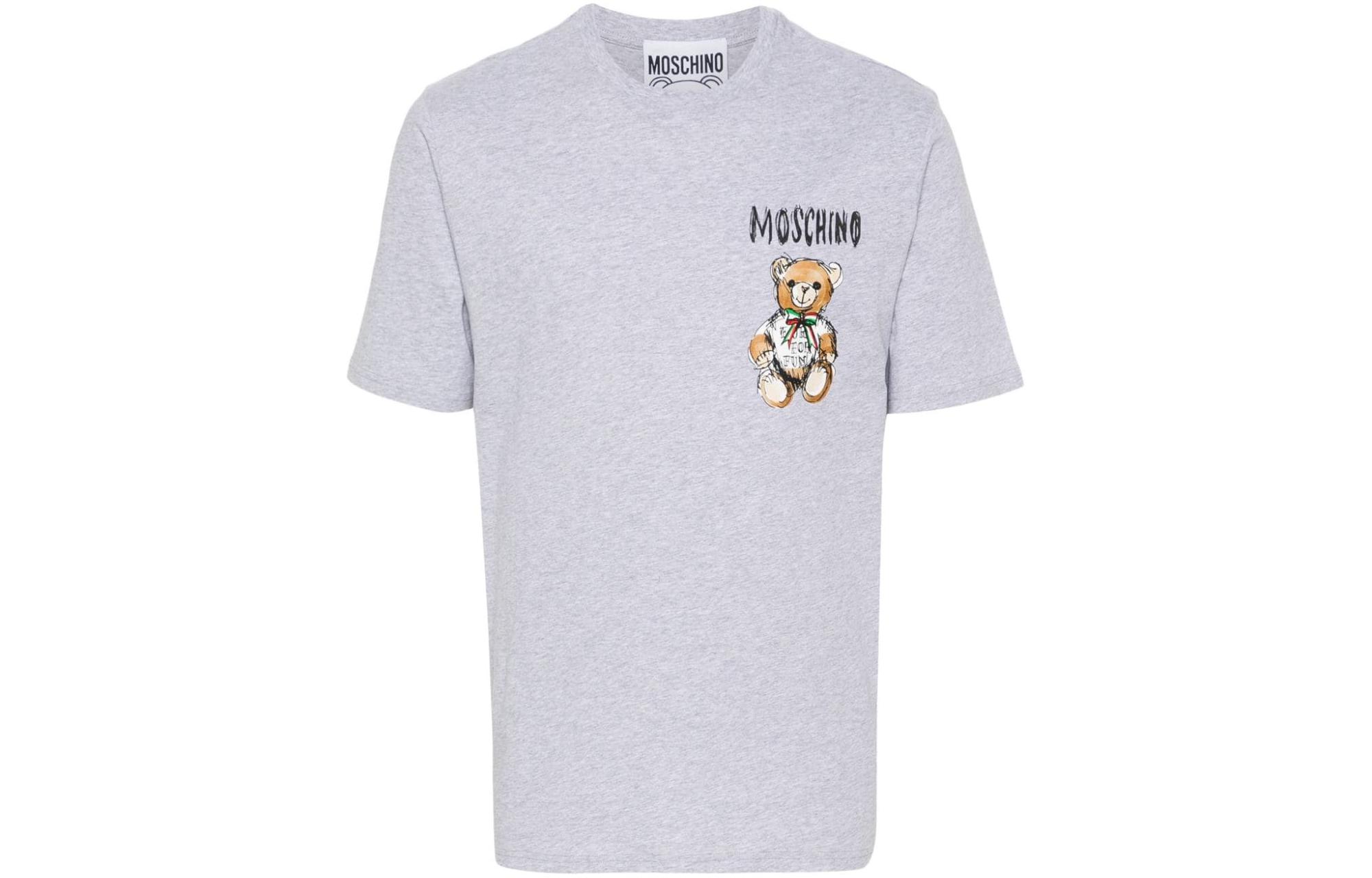 

Футболка с круглым вырезом и логотипом MOSCHINO, серый