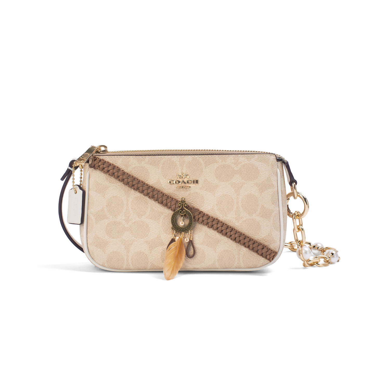 

COACH Ноллита Маленькая женская сумка через плечо из лакированного холста Иридесент Дрими Ди, Iridescent Dreamy D