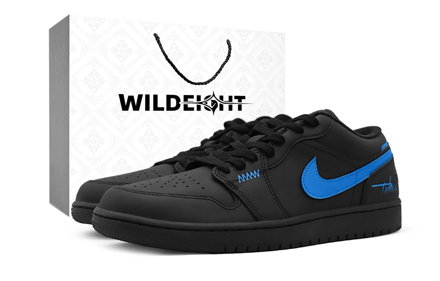 Кроссовки баскетбольные Vintage Jordan Air 1 Low Black Blue