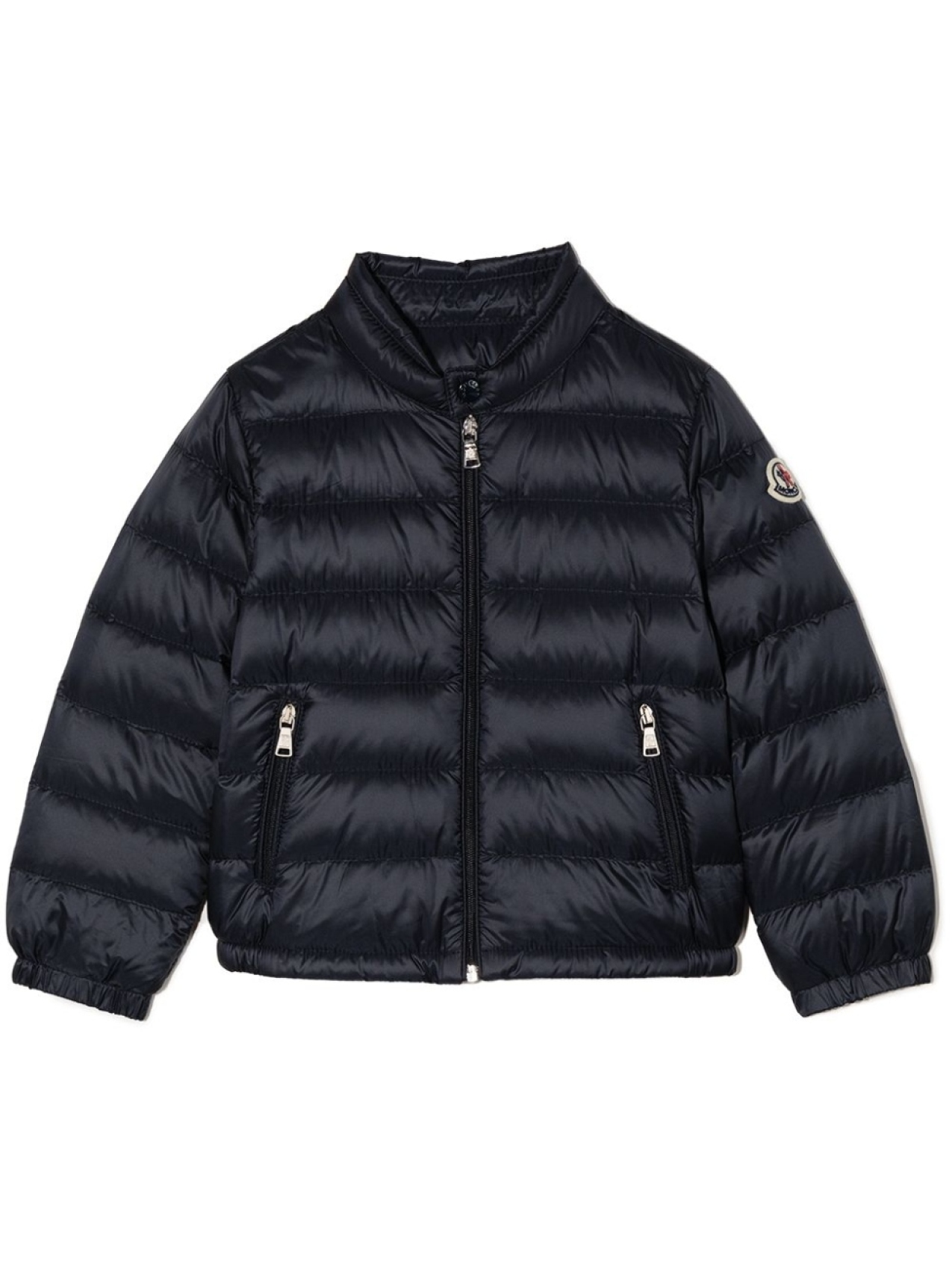 

Moncler Enfant пуховик с нашивкой-логотипом, синий