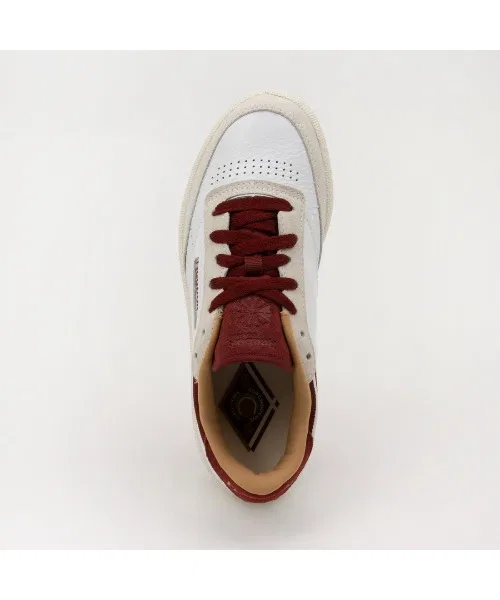Унисекс кроссовки из натуральной кожи Reebok Club C 85 красно-белые — фото 3