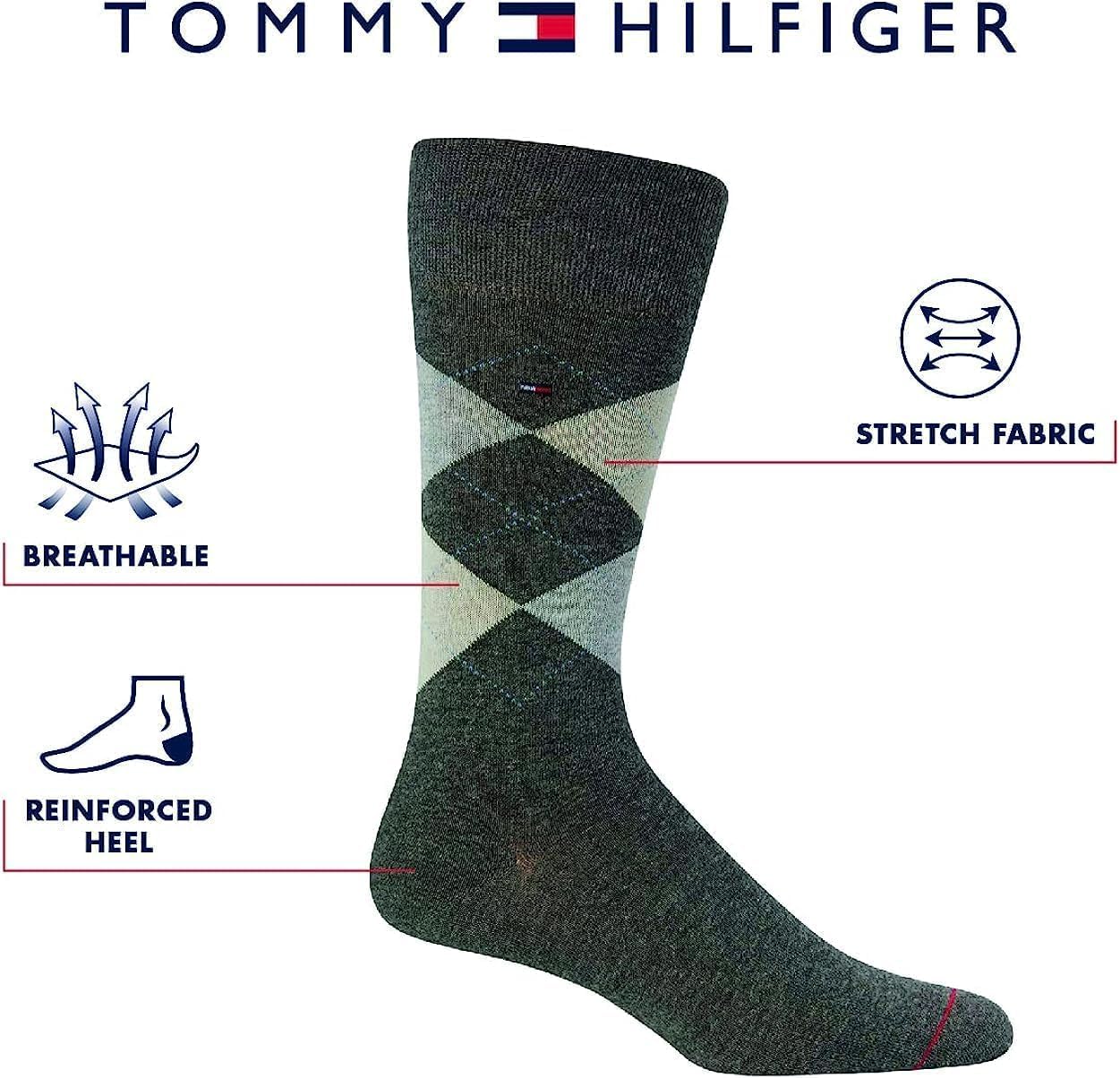Мужские носки Tommy Hilfiger - 8 пар стильных мужских носков, дышащие, влагоотводящие и эластичные, размеры 7-12, Black Solid — фото 3