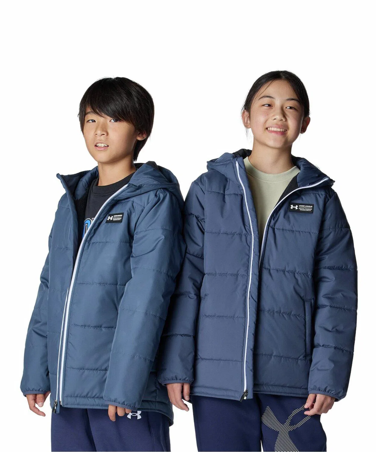 Куртка детская UA Insulation Full Zip с утеплителем, полиэстер, угольно-серый
