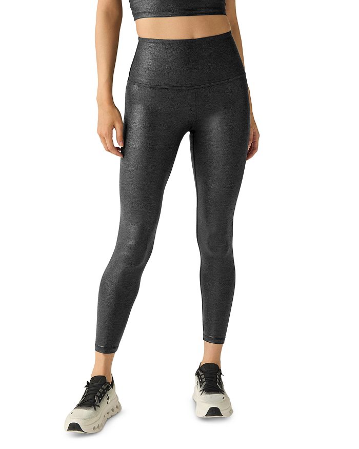 

Леггинсы средней длины Heather Rib с высокой талией Beyond Yoga, черный