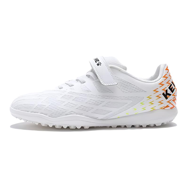 KELME Скользящая амортизация износостойкая дышащая поддержка низкие детские футбольные бутсы white neon green kids — фото 3