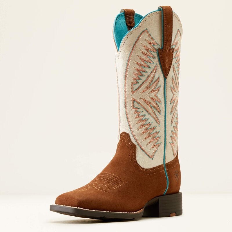 Женские сапоги ARIAT Ruidoso в ковбойском стиле с вышивкой, коричнево-белый — фото 3