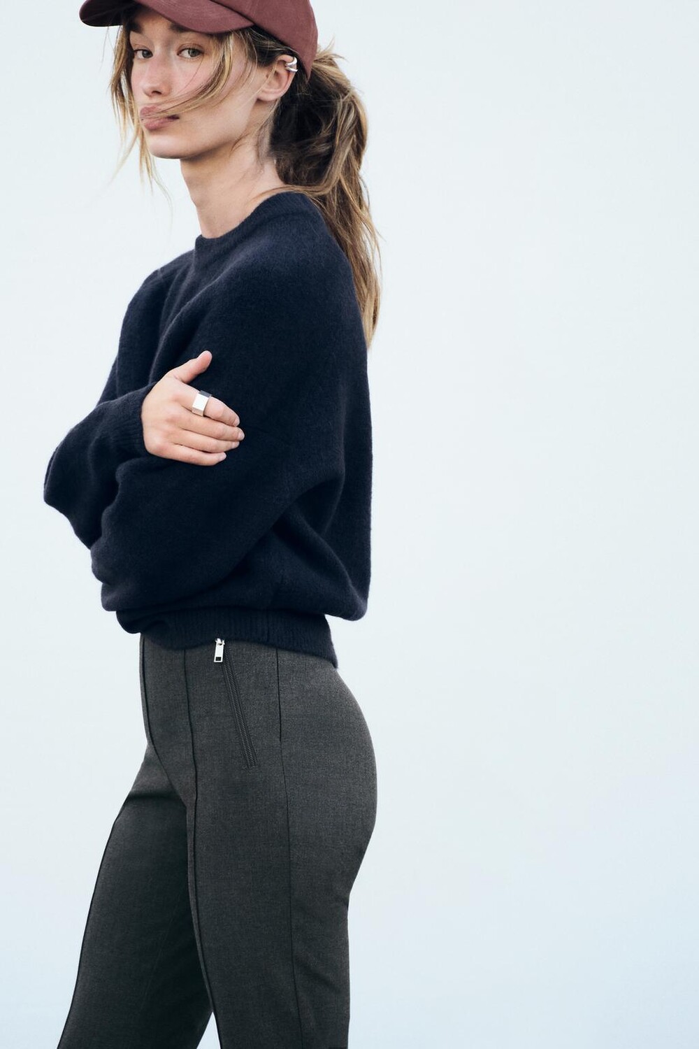 

Мягкий вязаный свитер ZARA, синий