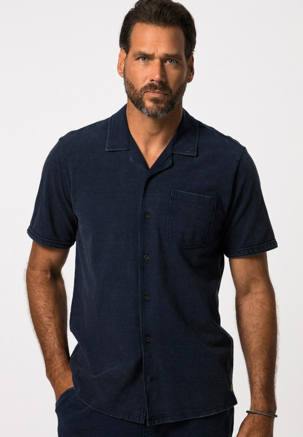 

Рубашка SHORT SLEEVE CUBA COLLAR CUBA FIT JP1880, темно-синий