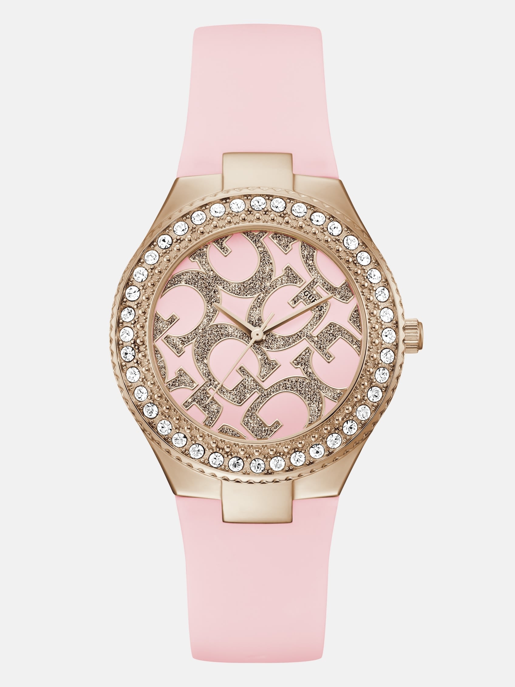

Аналоговые силиконовые часы розового и розово-золотистого оттенка Guess Factory