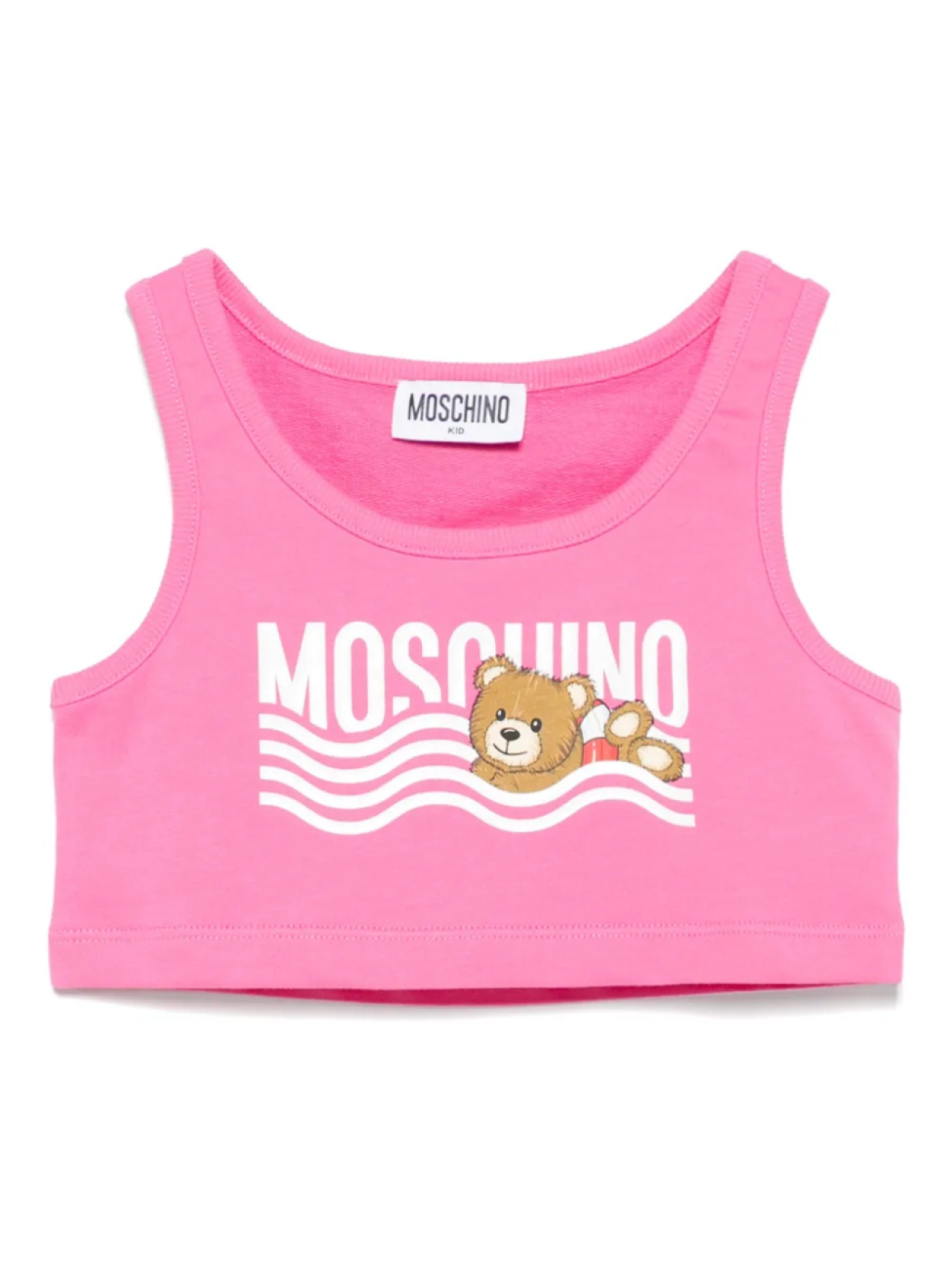 

Топ с принтом логотипа Moschino Kids, розовый