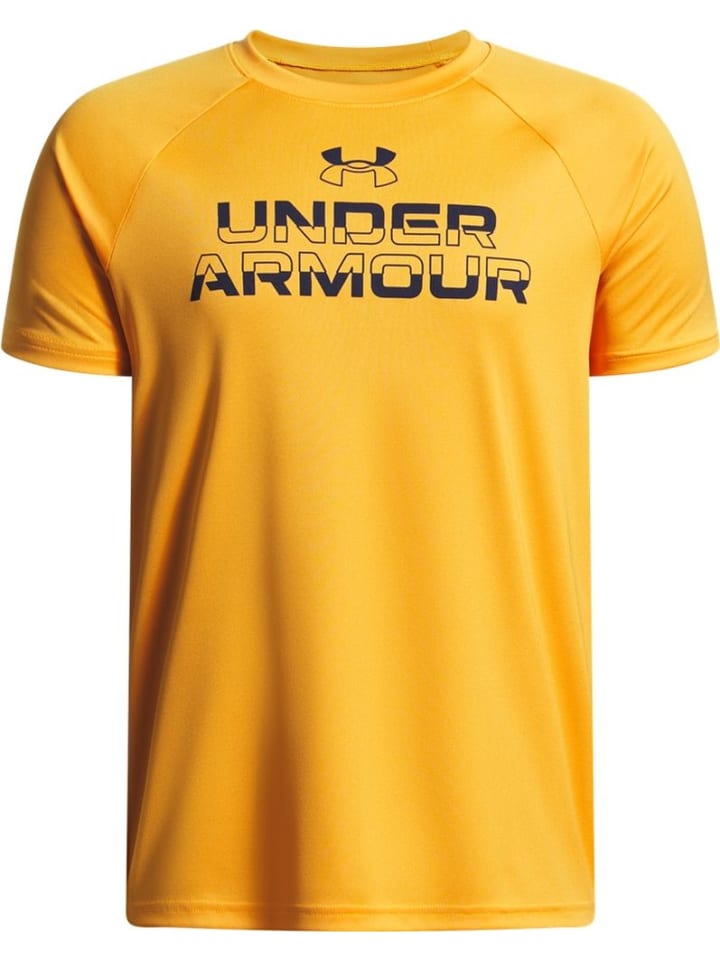 

Спортивная футболка Split Wordmark T-Shirt (Tech) оранжевого цвета Under Armour