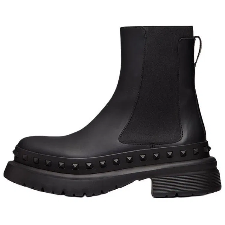 Ботильоны с шипами Valentino Garavani M-Way Rockstud, оригинальная коробка, черный