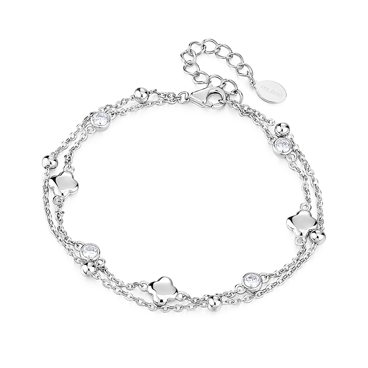 

KADER Счастливый браслет из серебра S925 серии Четырехлистный клевер Lucky Four Leaf Clover Series для женщин в белой коробке на удачу