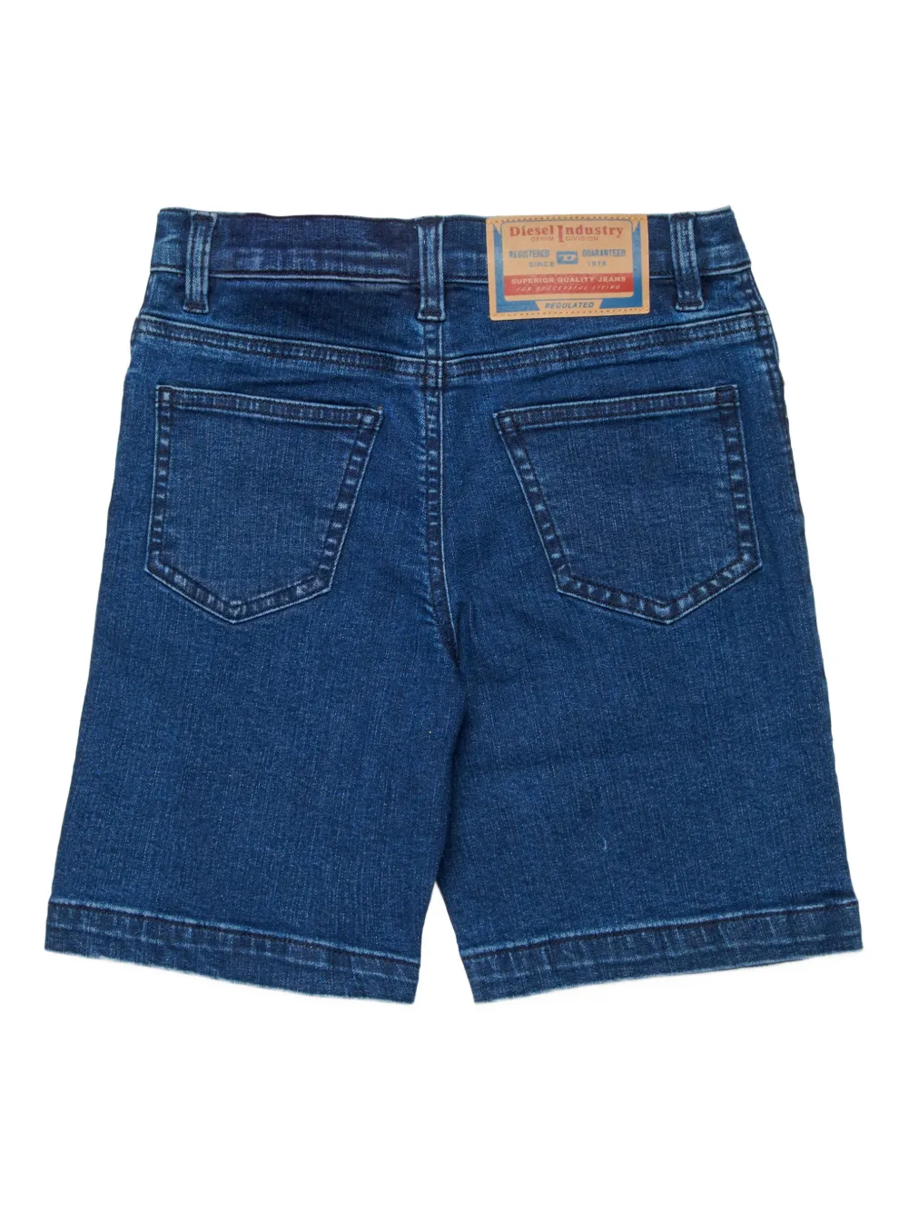 Джинсовые шорты с контрастной строчкой Diesel Kids, синий — фото 2