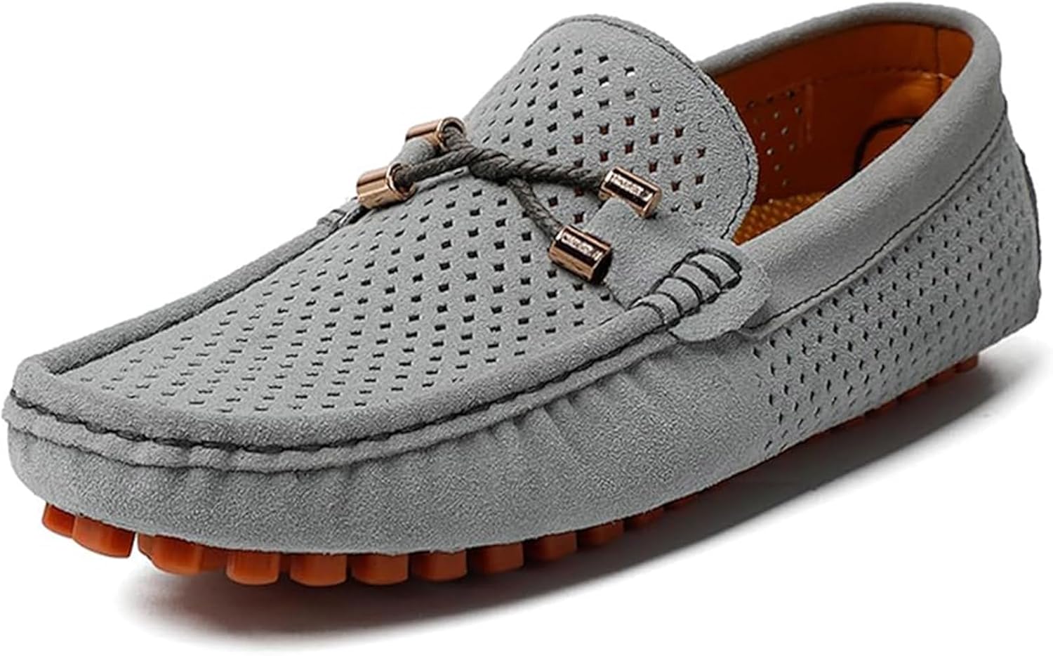 

Мужские пенни-лоферы - мягкие обувь с перфорированной плоской подошвой Xinduoyu, серый
