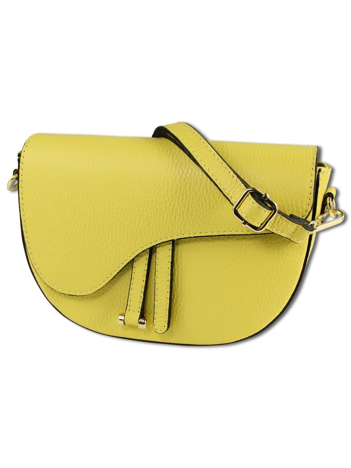 

Наплечная сумка Toscanto Schultertasche, Umhängetasche Leder gelb ca. 22cm