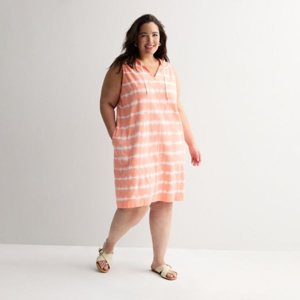 

Просторное трикотажное платье-майка oversize Sonoma Goods For Life, цвет peach shabori dye