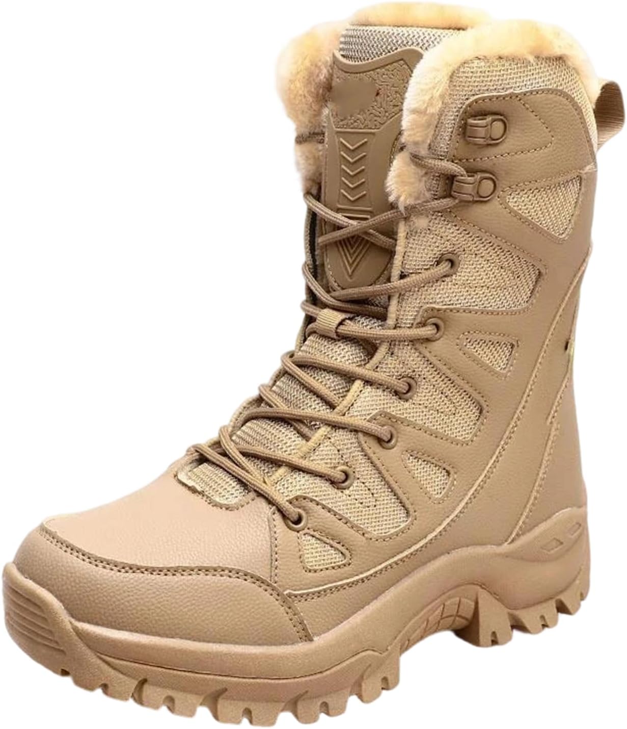 

Мужские водонепроницаемые теплые снежные ботинки Alloaone с толстой подошвой для походов и работы, комфортная посадка, дышащие, коричневый