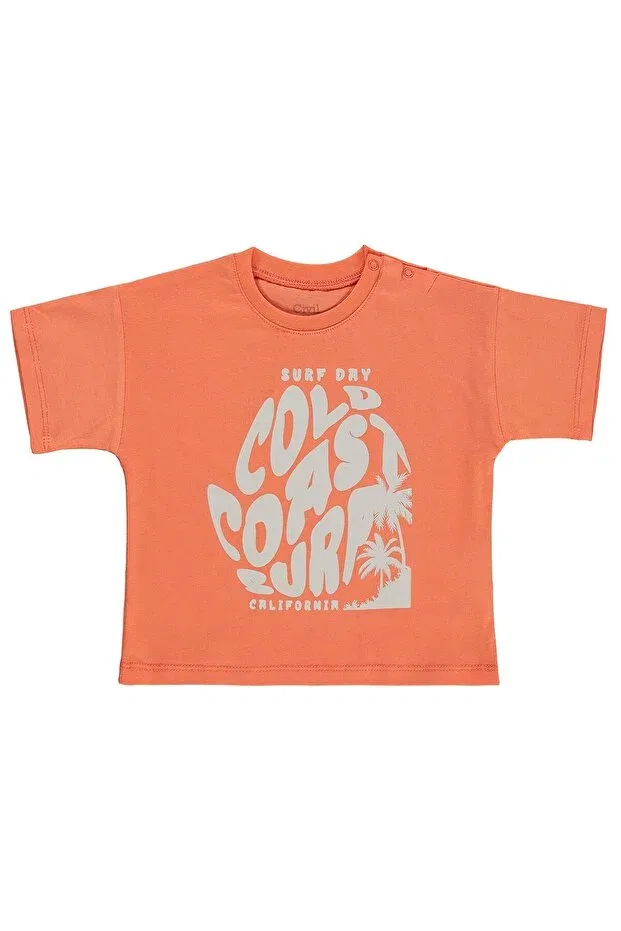 Детская футболка с принтом Surf Day, Civil Baby, Coral