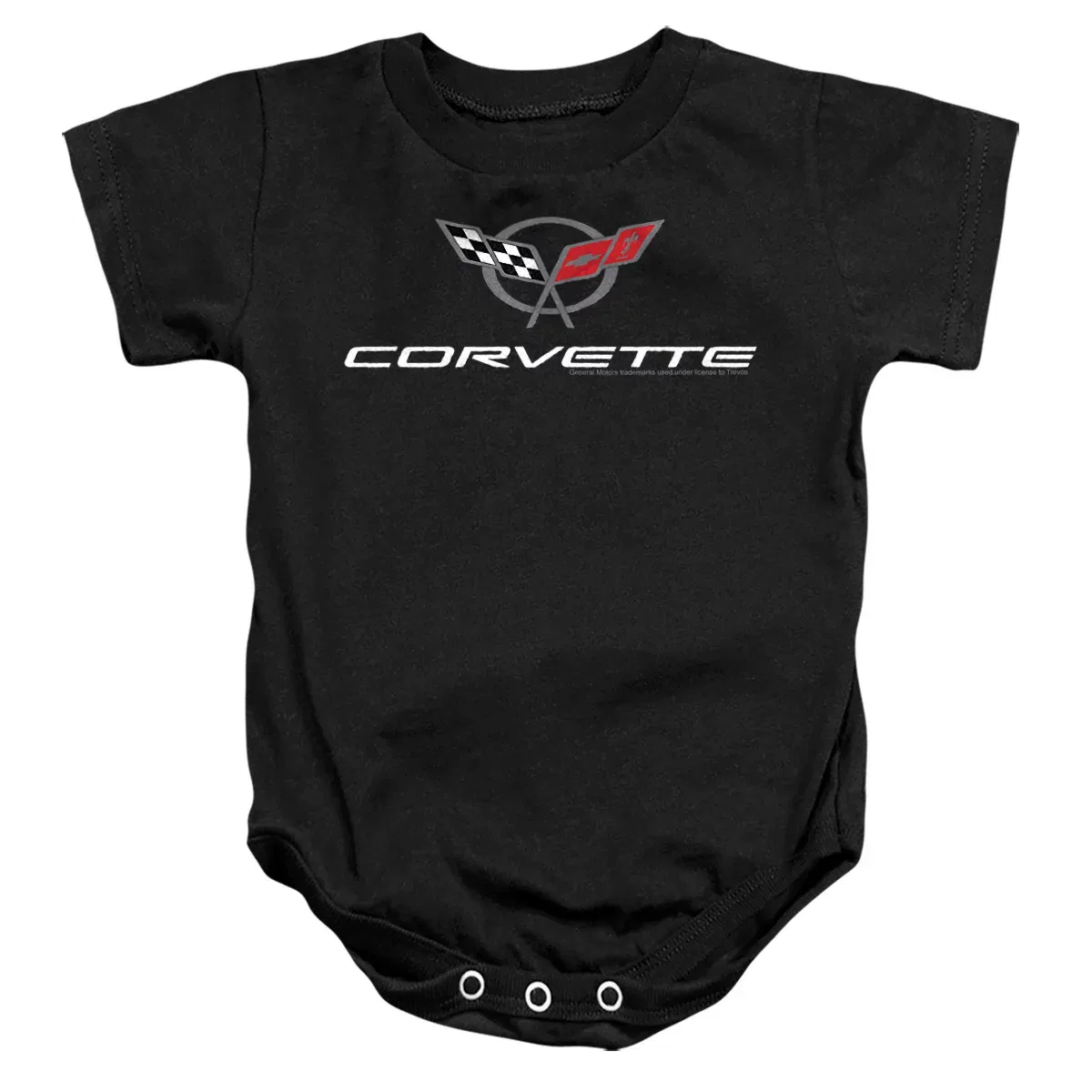Детский боди с коротким рукавом Baby Chevrolet Corvette Modern Emblem General Motors, Black