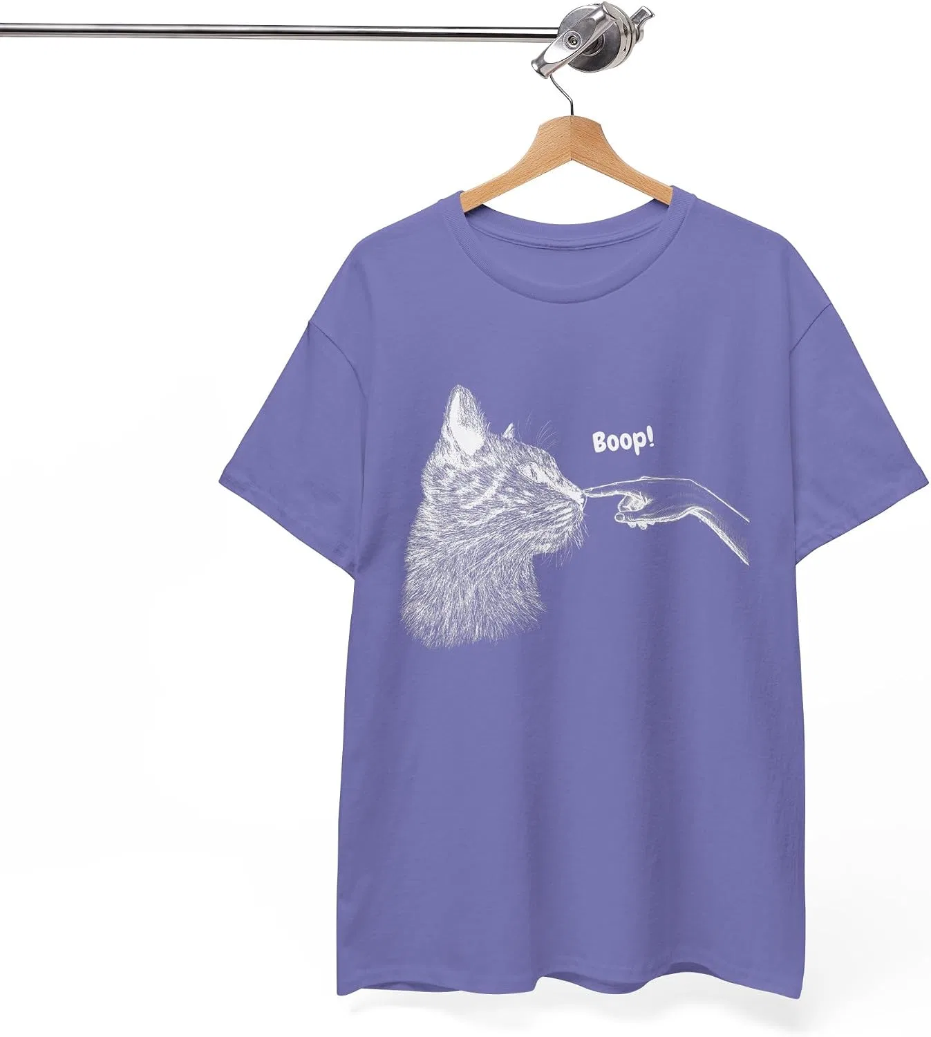 Женская футболка с принтом Boop Cat, фиолетовый — фото 4