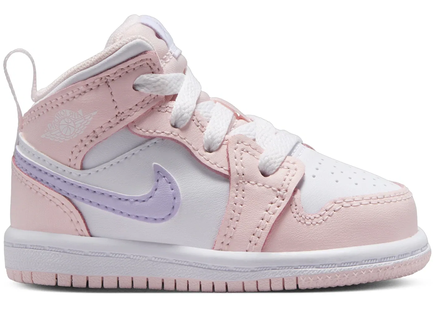 Детские кроссовки Lifestyle Jordan 1 Mid Jordan, Pink Wash/White/Violet Frost