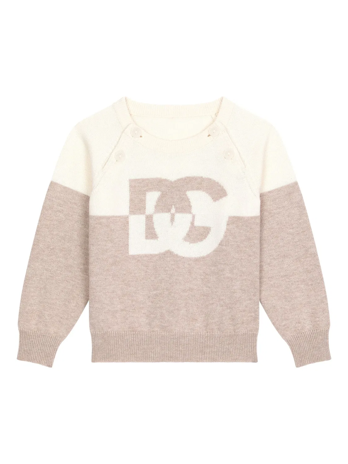 Джемпер вязки интарсия с логотипом Dolce & Gabbana Kids, розовый