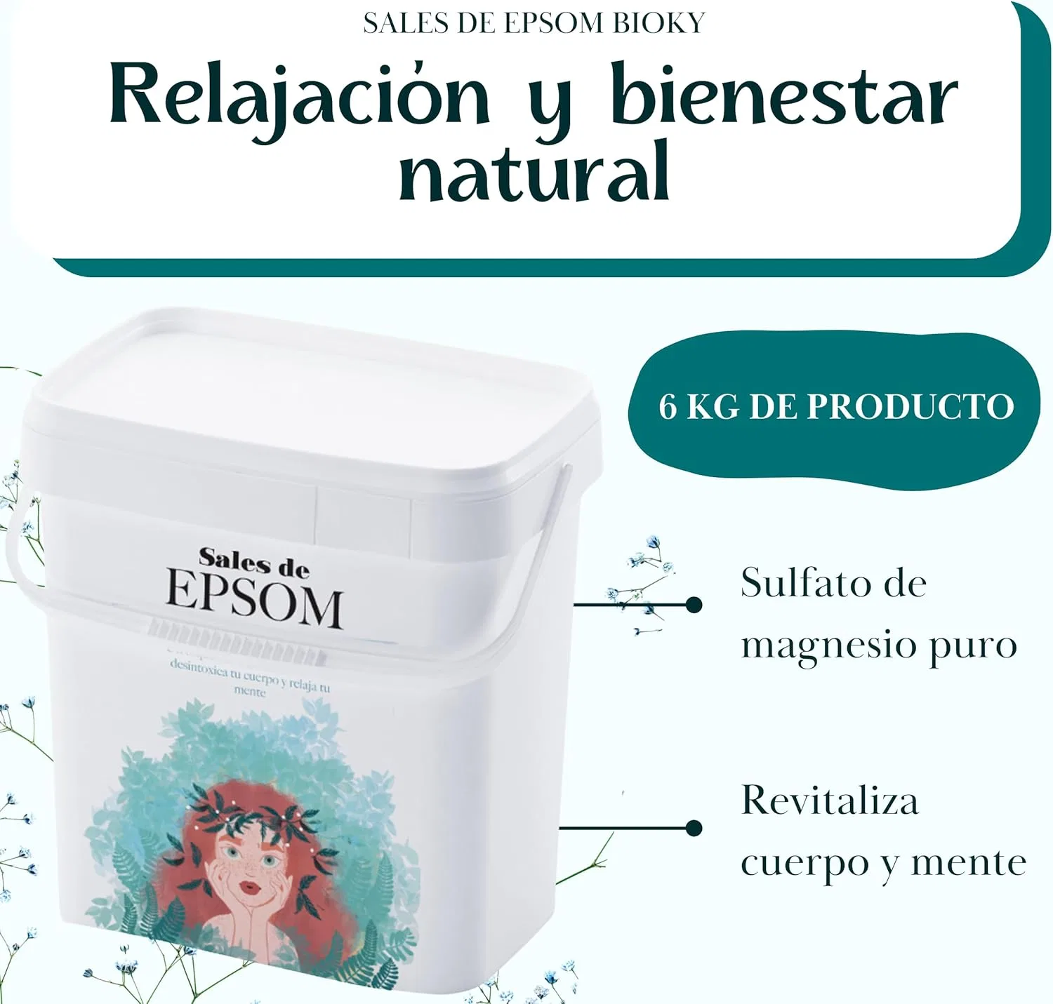 Соль для ванн Epsom Salt, Bioky, 6 кг — фото 2
