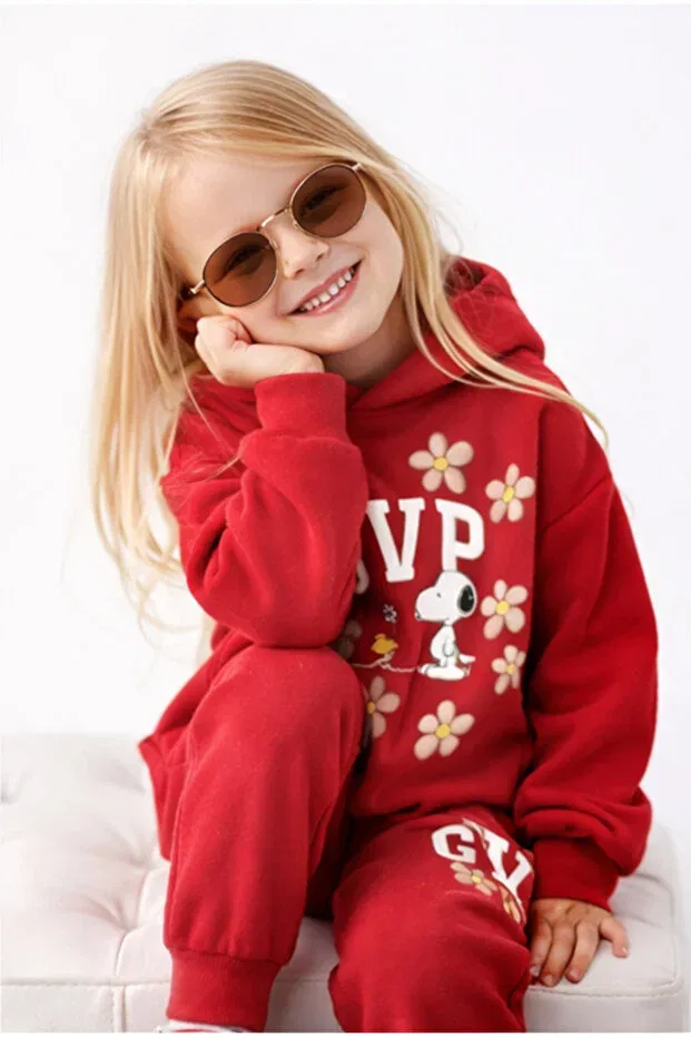 Детский спортивный костюм с принтом Littlepoffy, Red
