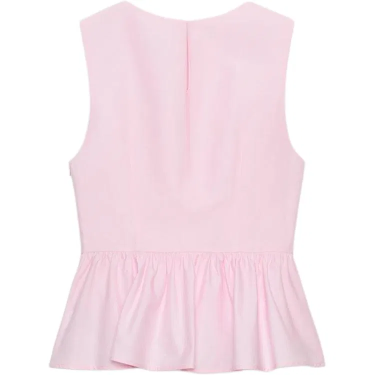 Женский топ без рукавов с круглым вырезом Pink ZARA, Pink — фото 3