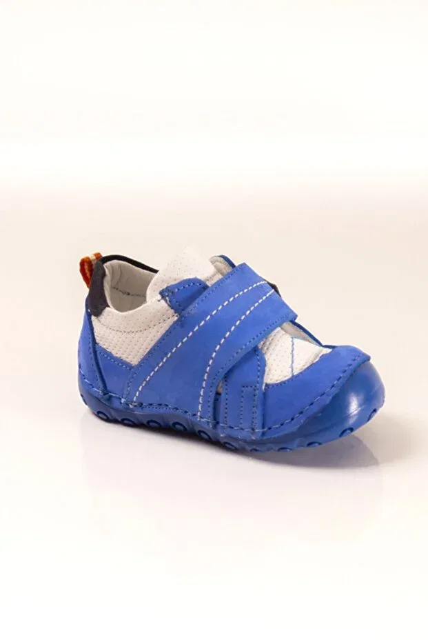 Детские туфли для мальчиков кожаные ортопедические Ewen Tomm, Blue/White — фото 4