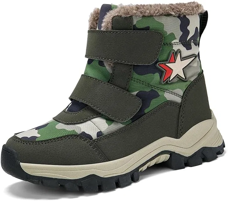 Детские зимние сапоги для девочек с принтом камуфляж, Camouflage Green