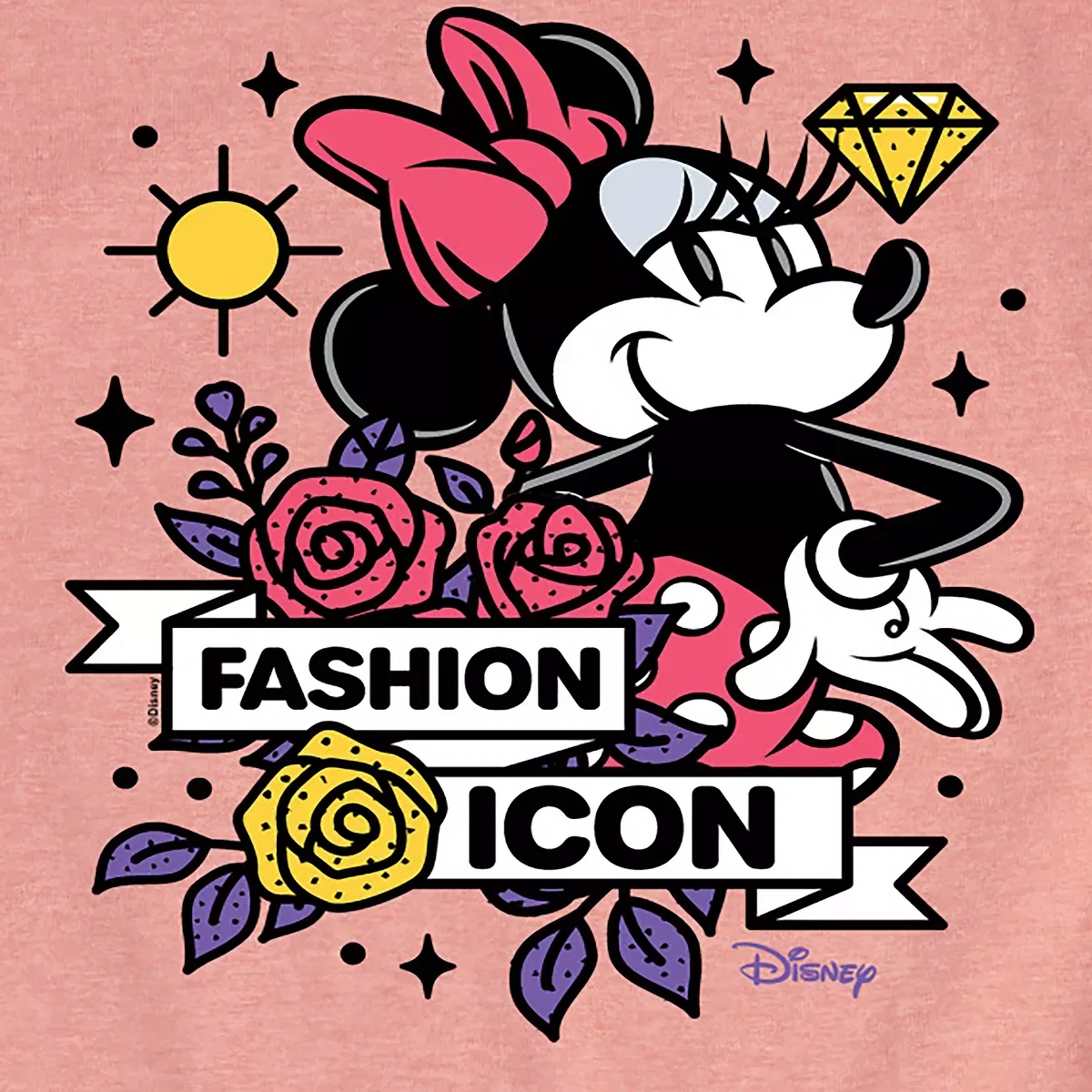 Детское платье-футболка с принтом Minnie Mouse is a Fashion Icon Disney, Heather Purple — фото 2