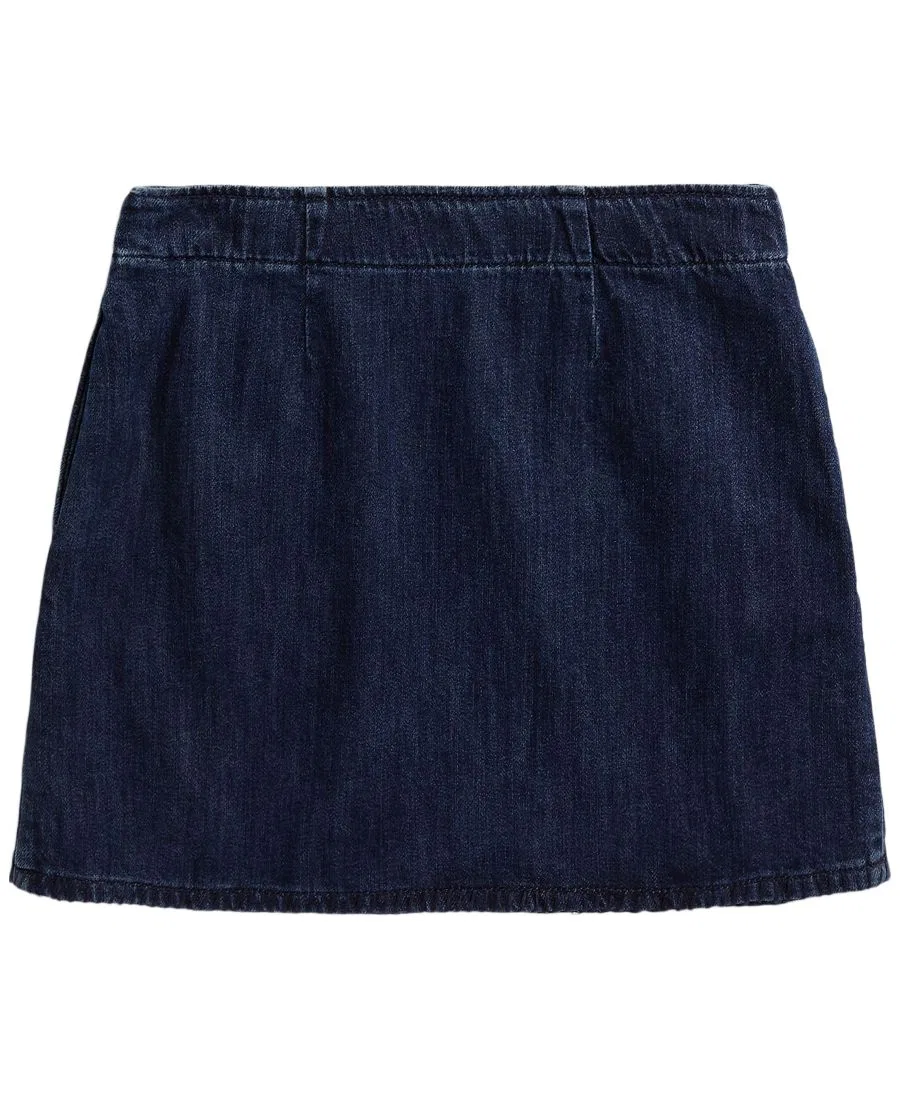 Юбка-трапеция из денима с запахом, модель Denim Wrap Skirt Polo Ralph Lauren, Adrie Wash — фото 4