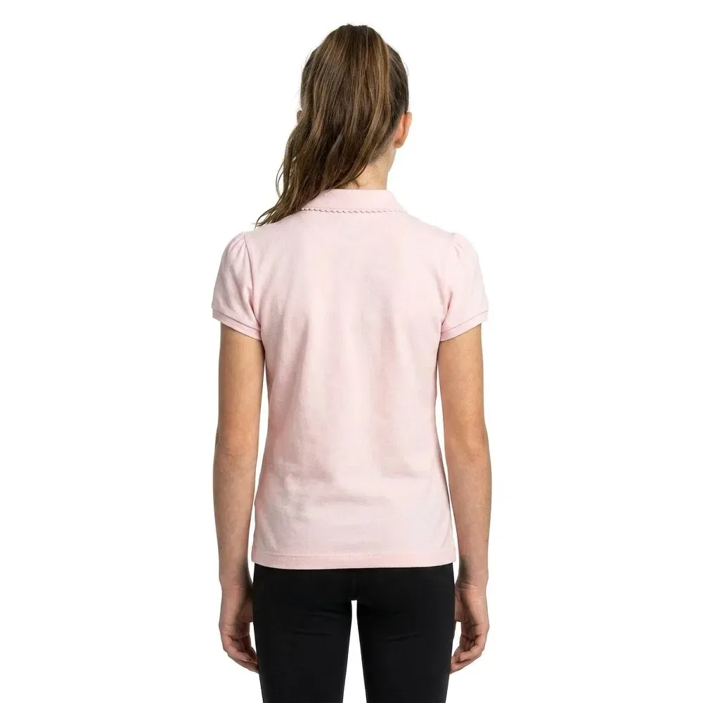 Детское поло для девочек с коротким рукавом Lacoste kids, Pink — фото 2