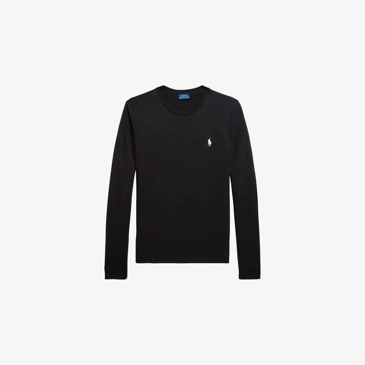 Хлопковая блузка с длинными рукавами и вышитым логотипом Polo Ralph Lauren, черный