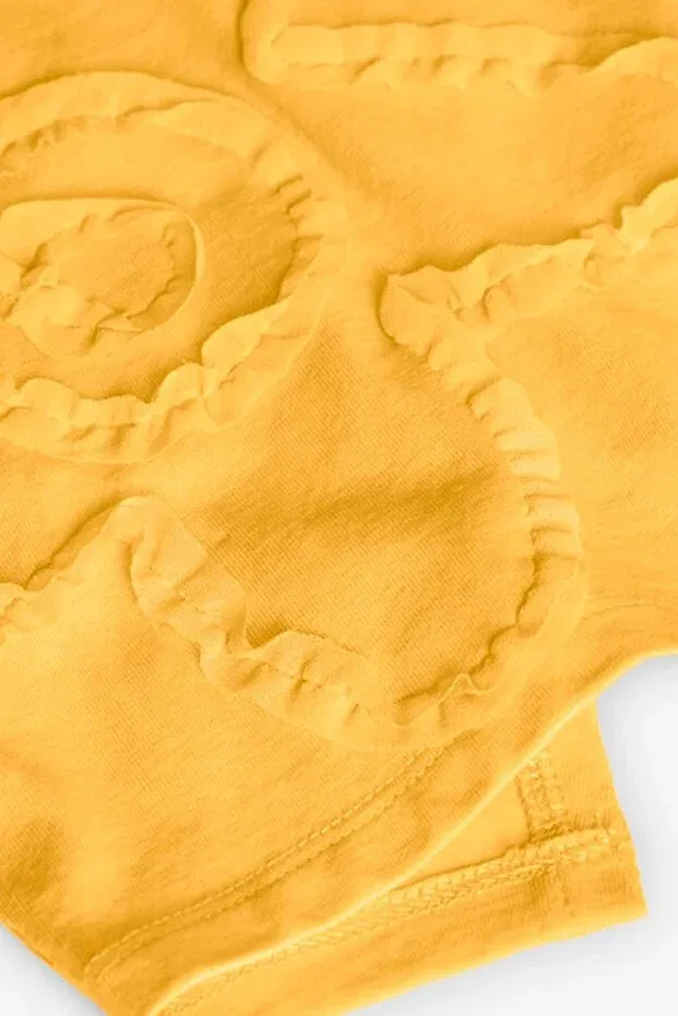 Детская футболка для девочек с вышивкой цветов Boboli, Yellow — фото 4