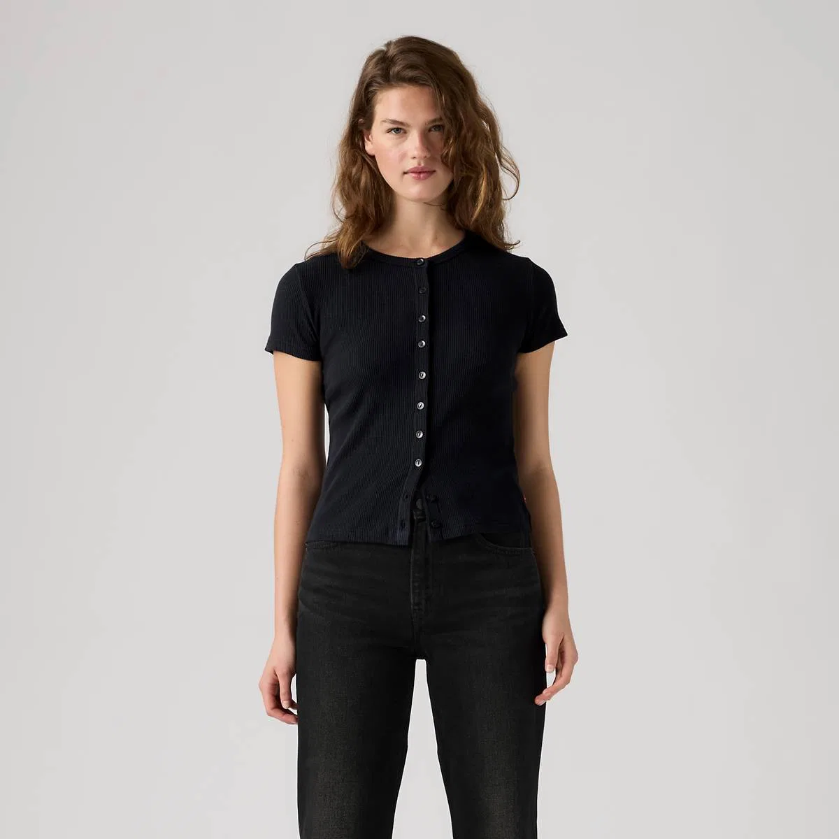Рубашка с коротким рукавом на пуговицах Rory Levi's, Anthracite Night - Black — фото 3