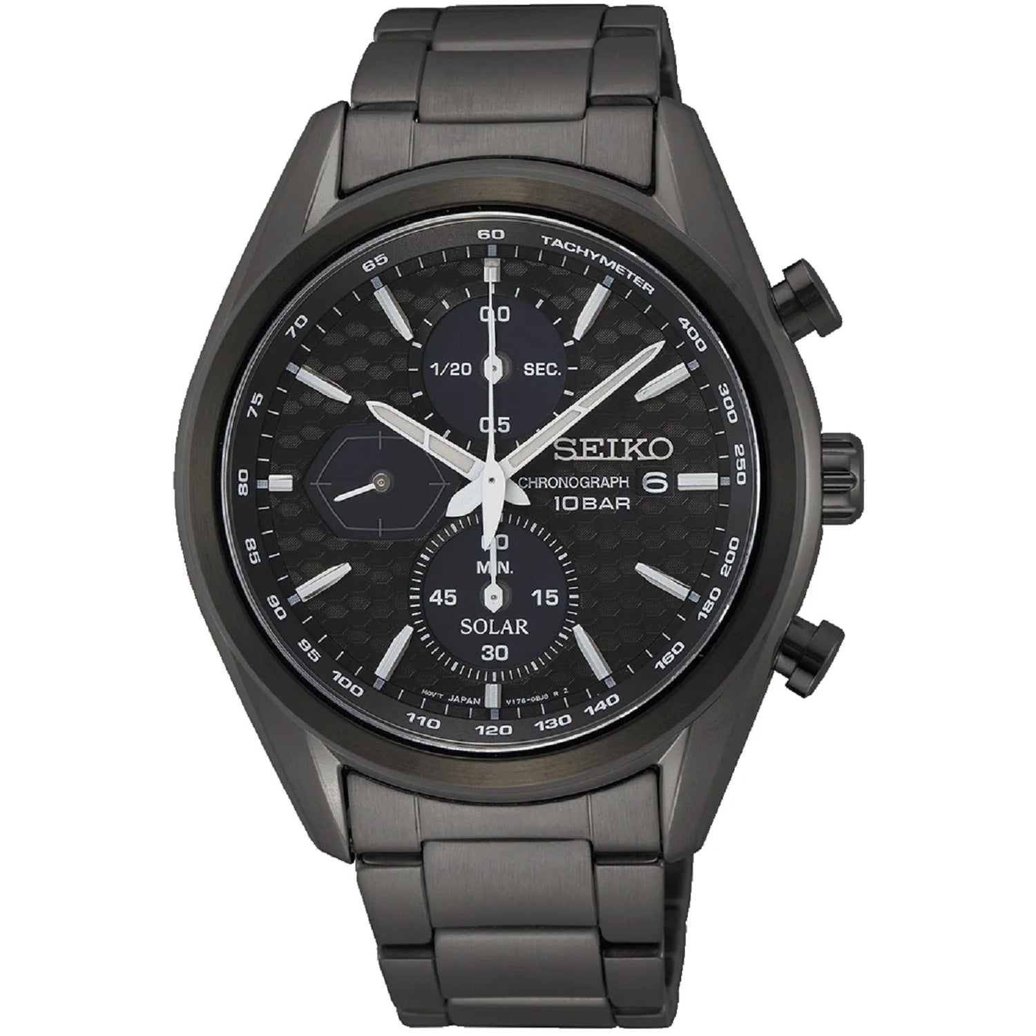 

Мужские часы Seiko Solar с черным циферблатом