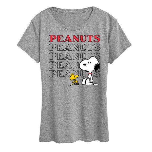 

Женская футболка с принтом Snoopy и Woodstock Licensed Character, серый