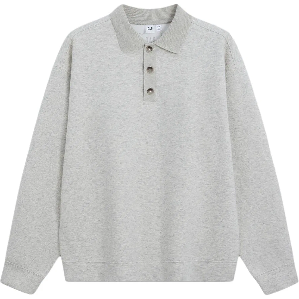 Мужской свитшот с поло-воротником Light Gray White GAP